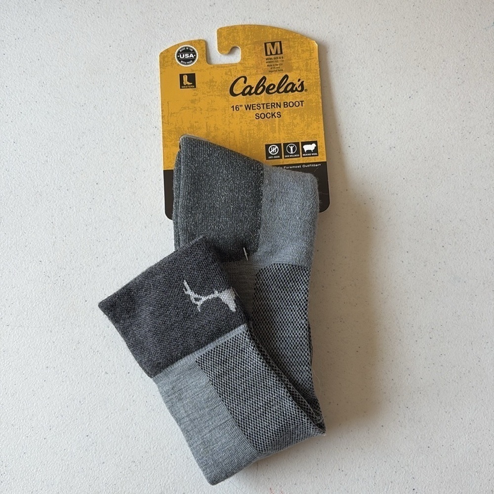 Cabela's 16" Western Boot Socks Medium NEW